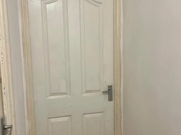 Newly fitted and decorated internal doors in a refurbished Caerphilly home